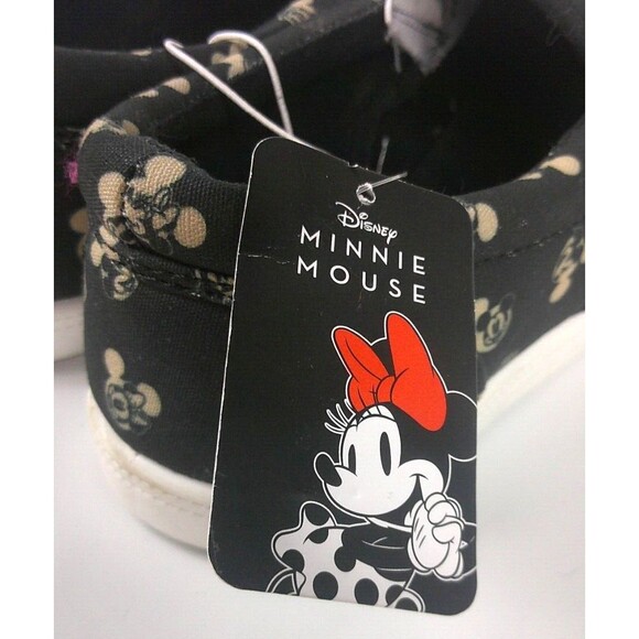 Disney Minnie Mouse Allover Print Slip on Canvas Shoes Black Women's Size 10 New - Picture 4 of 6